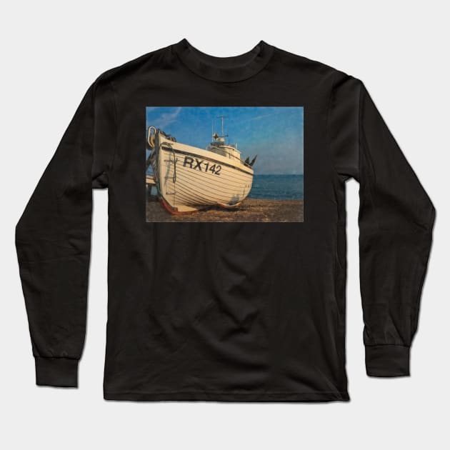 A Fishing Boat on the Beach Long Sleeve T-Shirt by IanWL